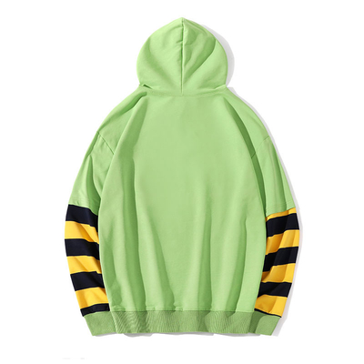 OEM Green 25% Polyester Long Sleeve Hoodie custom Embroidered logo