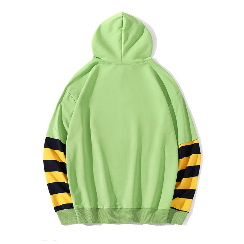 OEM Green 25% Polyester Long Sleeve Hoodie custom Embroidered logo